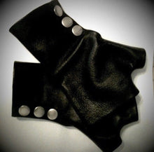 Load image into Gallery viewer, Black leather Gloves Handmade Accessories