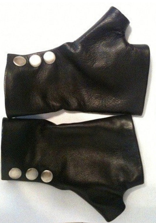 Black leather Gloves Handmade Accessories