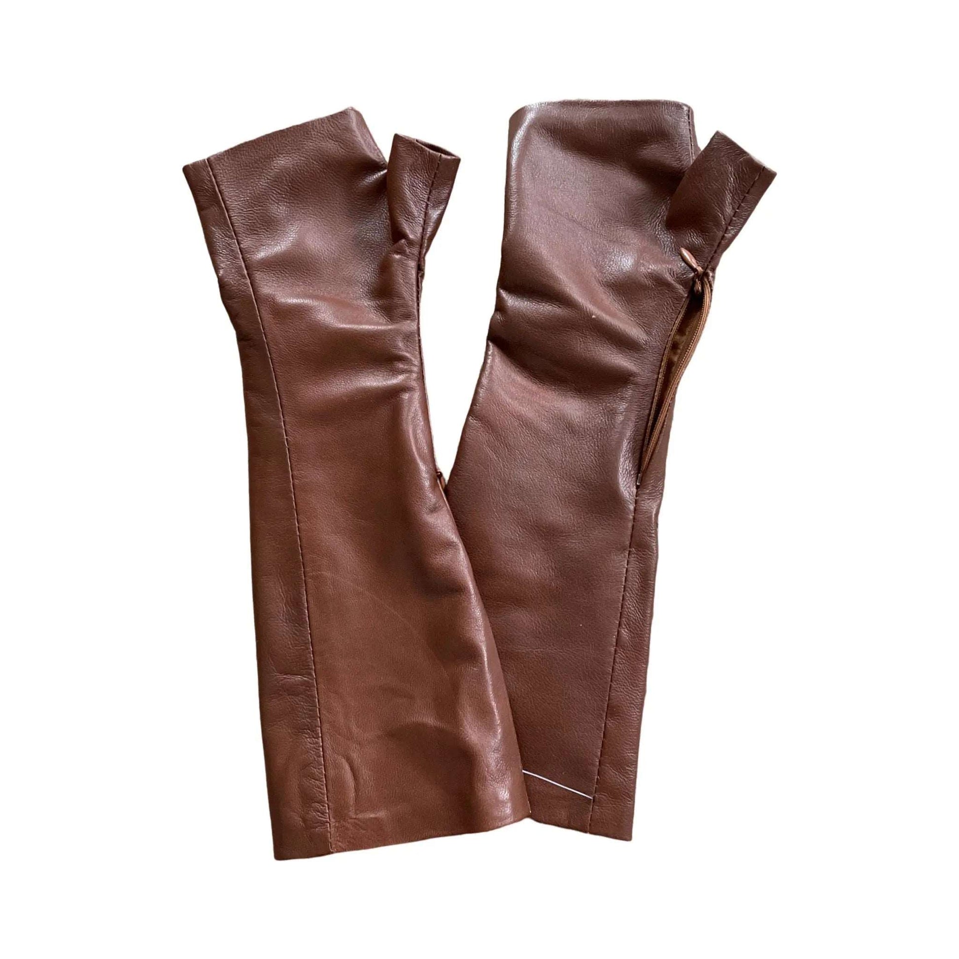 Brown leather Gloves Handmade Accessories