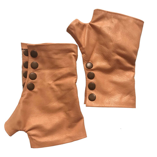 Apricot leather Gloves - Handmade Accessories Handmade Accessories