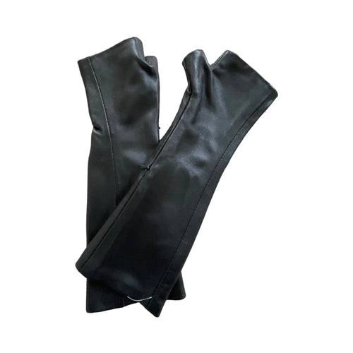 Black leather Gloves - Handmade Accessories