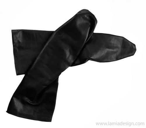 Black leather sleeves Handmade Accessories