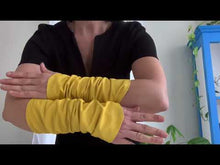 Load and play video in Gallery viewer, Yellow Leather Arm Sleeves –