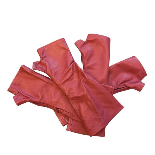 Rose long leather Gloves Handmade Accessories