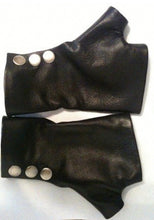Load image into Gallery viewer, Black leather Gloves Handmade Accessories
