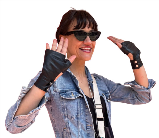 Black Spring Leather Gloves