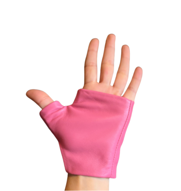 Pink Driving Leather Gloves Lamia Design Handmade Accessories