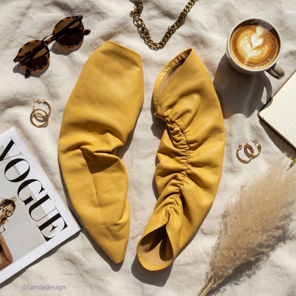 Yellow Leather Arm Sleeves –