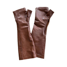 Load image into Gallery viewer, Brown leather Gloves Handmade Accessories
