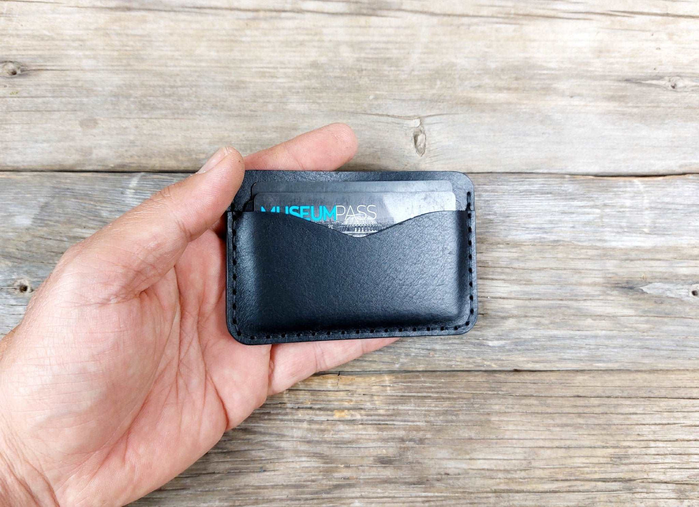 Hand-stitched leather Card Holder Handmade Accessories