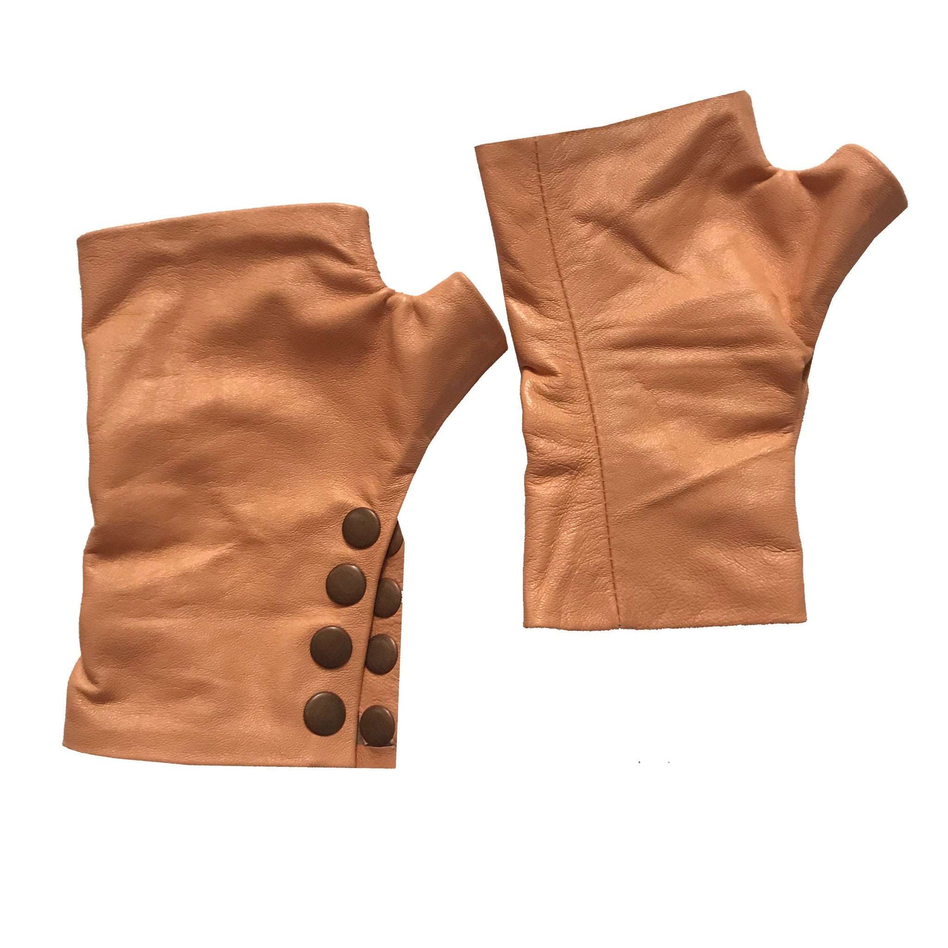 Apricot leather Gloves - Handmade Accessories Handmade Accessories