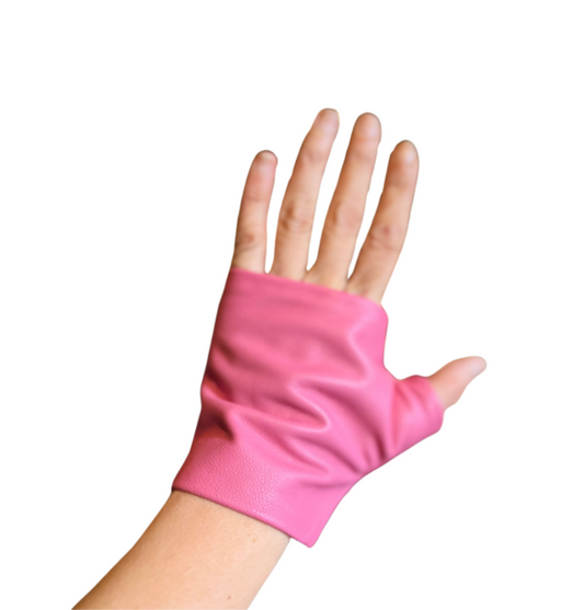 Pink Driving Leather Gloves Lamia Design Handmade Accessories
