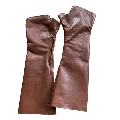 Brown leather Gloves - Handmade Accessories