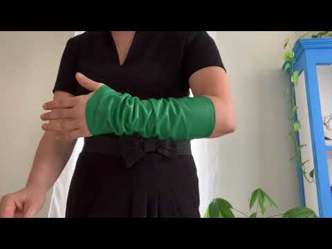 edgy fashion arm sleeves green statement accessory