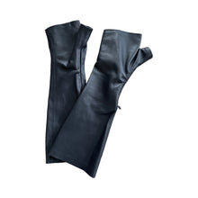 Load image into Gallery viewer, Navy-Blue leather Gloves Handmade Accessories
