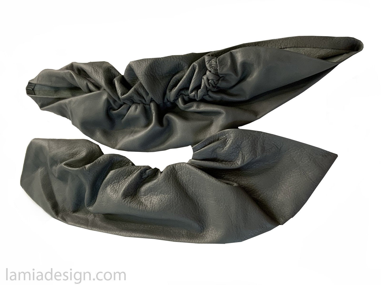 Olive green leather arm sleeves - Handmade Accessories