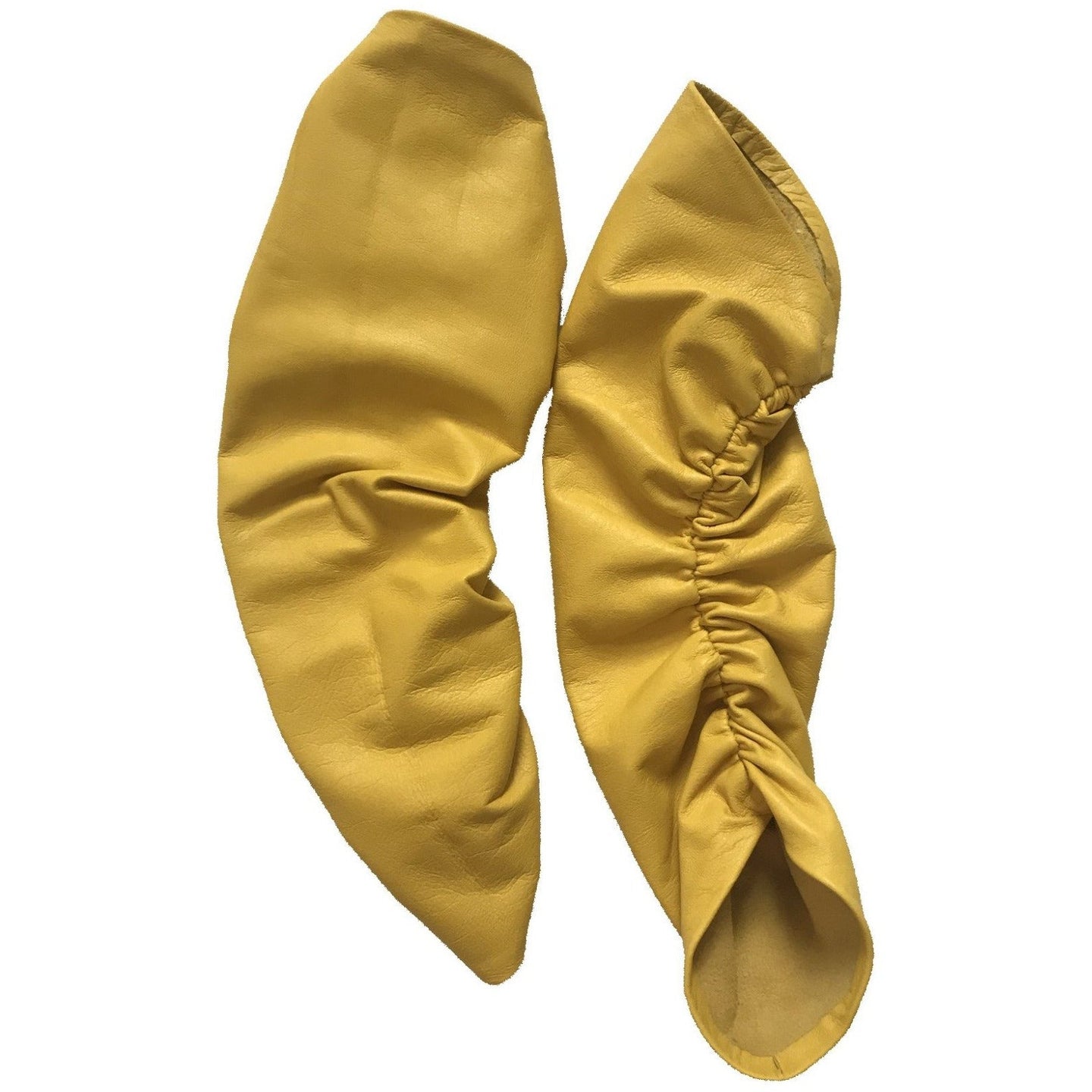 Yellow leather arm sleeves - Handmade Accessories